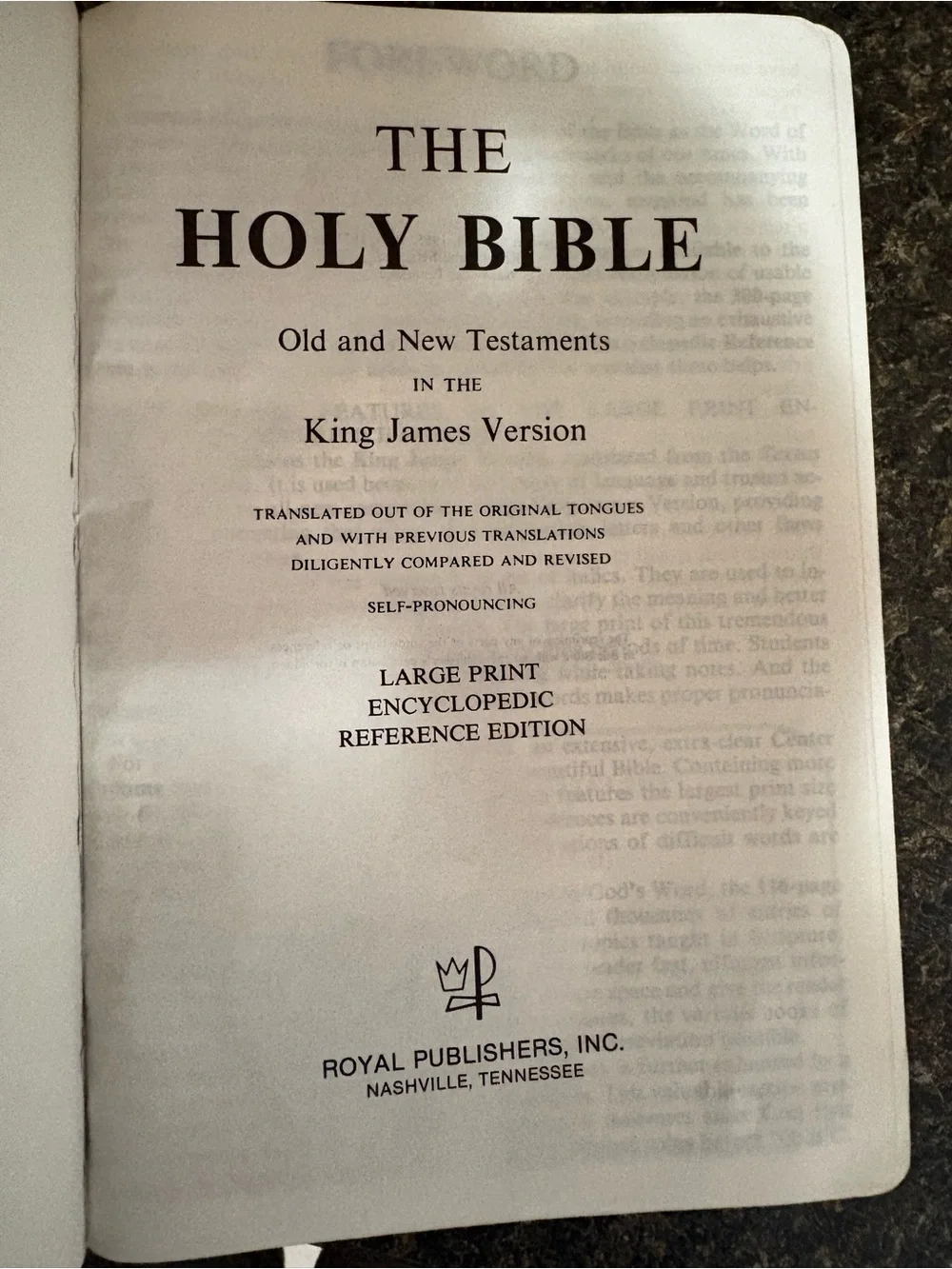 Vintage Riverside Bible.